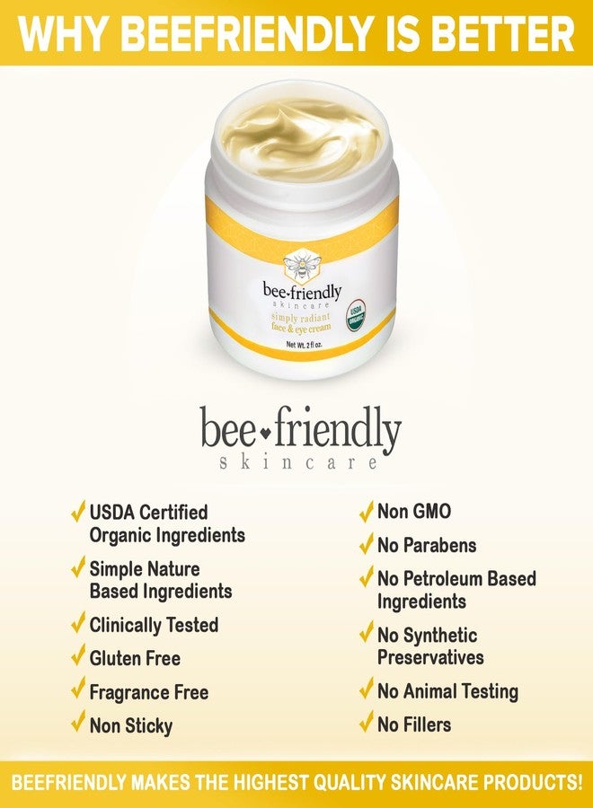 BeeFriendly Organic Face and Eye Cream, USDA Certified Organic Facial Moisturizer, All In One Natural Face, Eye, Neck, Decollete Cream Reduces Wrinkles & Lines, 4 oz - (2 Jars in a box) - Image 4